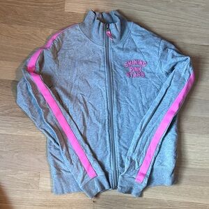 PINK Victoria's Secret Gray and Pink Zip-Up Hoodie VINTAGE 2005